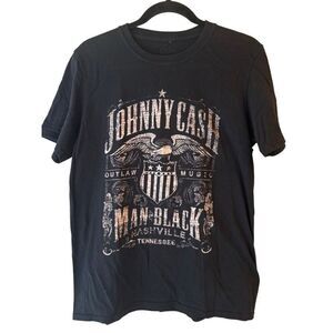 <2pcs SET sz M & L!> Johnny Cash Man in Black Tennessee T-shirts Country Band T